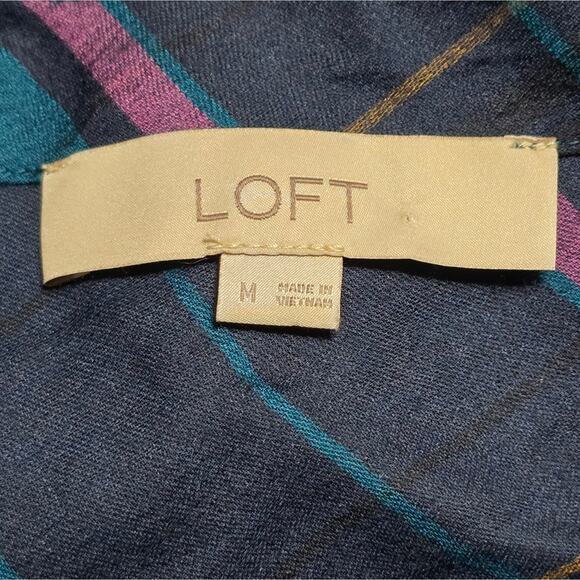 Loft Women's Blue and Purple Plaid Top with Bell Sleeves Size Small Medium New - Picture 9 of 9
